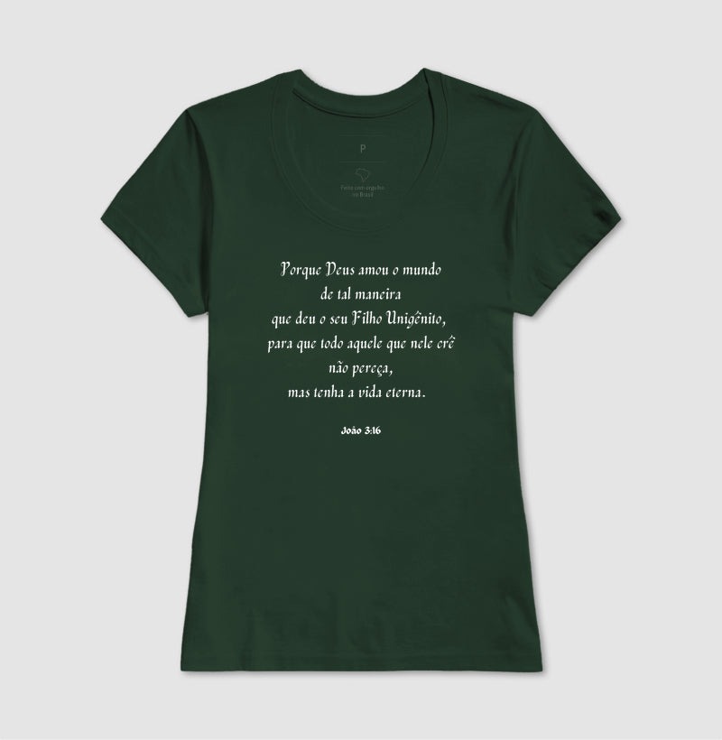 T-SHIRT FEMININA JOÃO 3:16