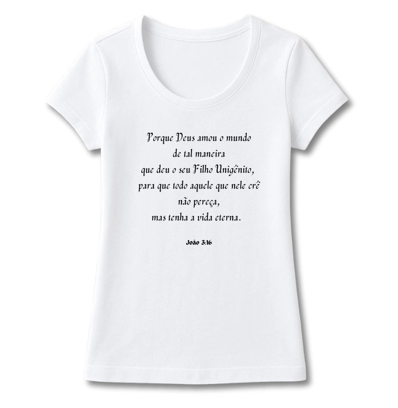 T-SHIRT FEMININA JOÃO 3:16