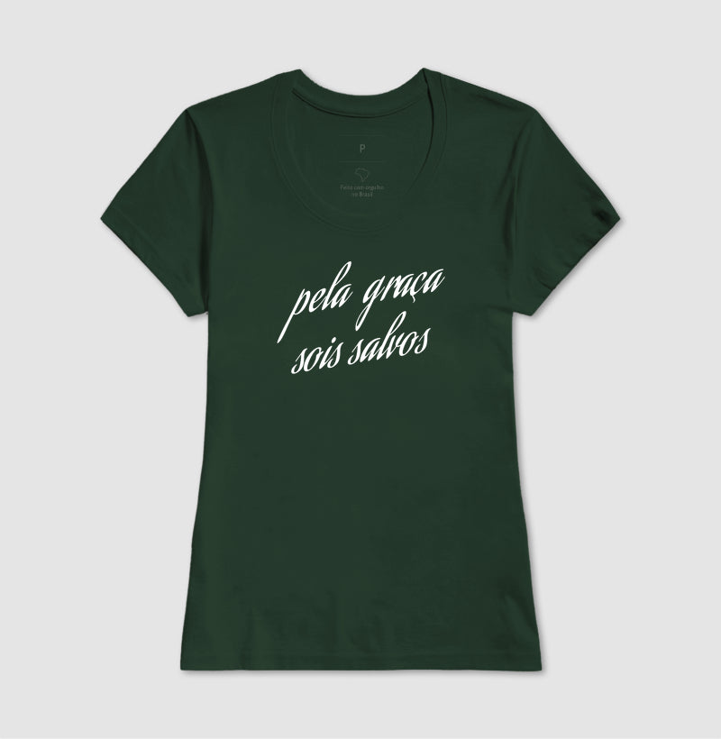 T-SHIRT FEMININA PELA GRAÇA SOIS SALVOS