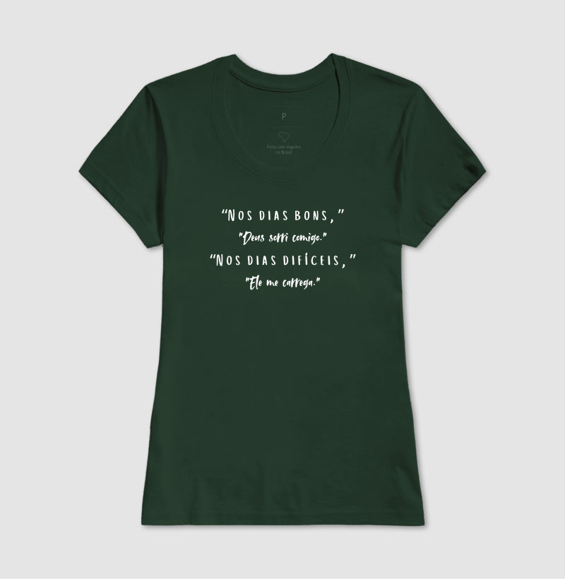 T-SHIRT FEMININA DEUS COMIGO