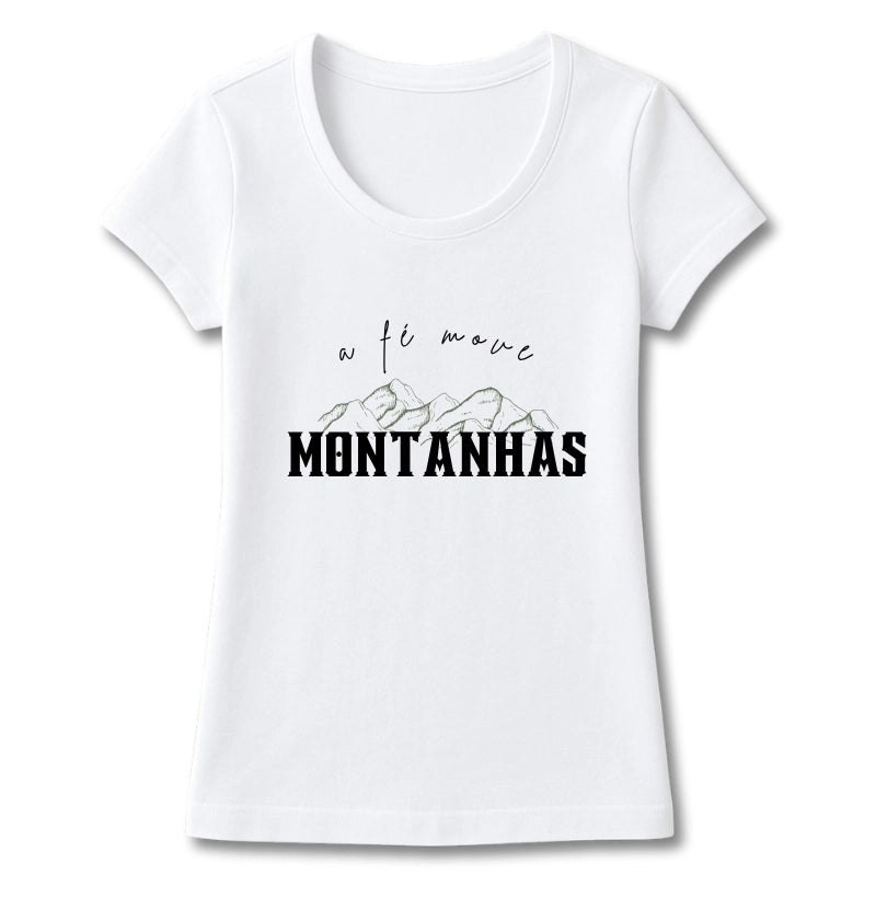 T-SHIRT FEMININA A FÉ MOVE MONTANHAS V.1