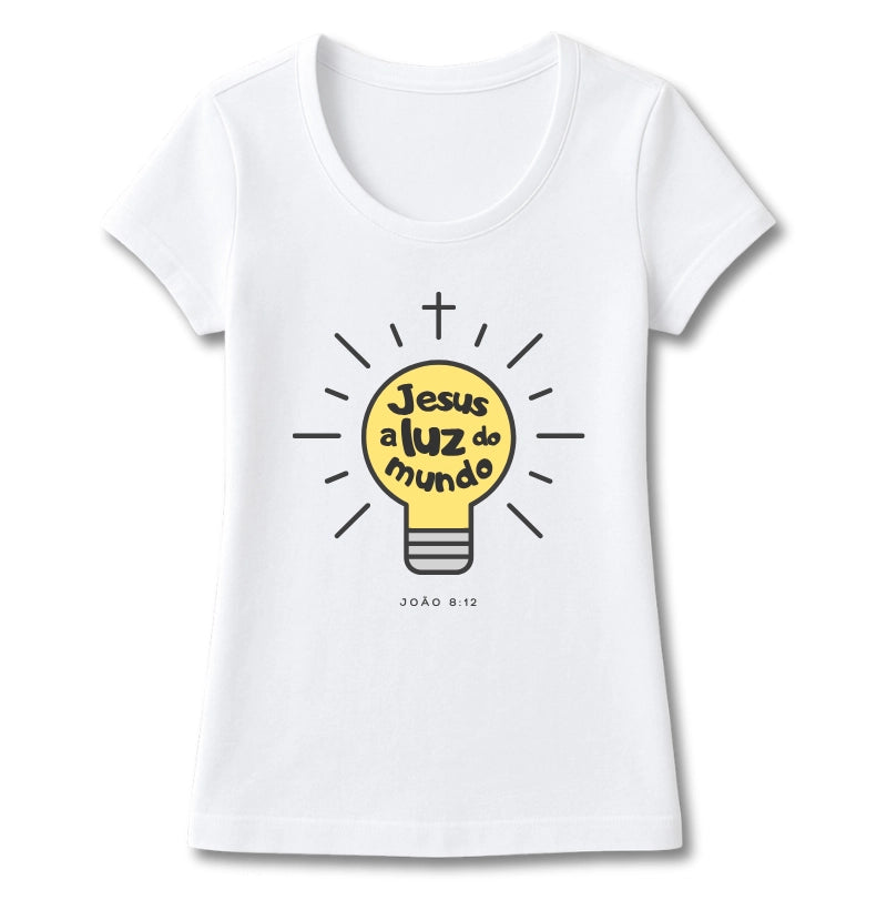 T-SHIRT FEMININA JESUS LUZ DO MUNDO