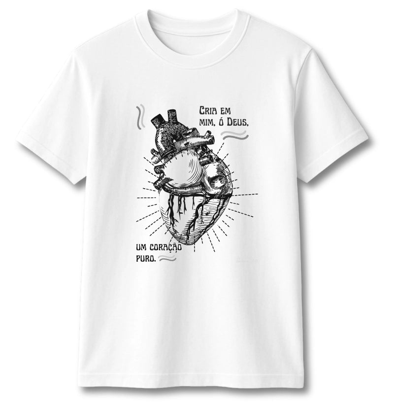CAMISETA CRIA EM MIM UM CORAÇÃO PURO