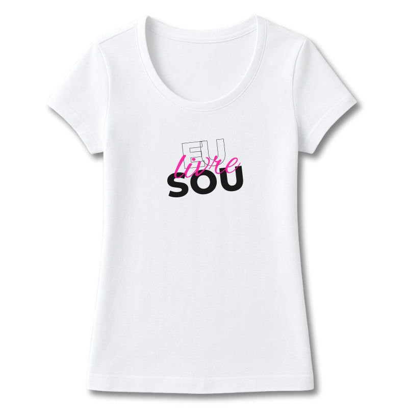 T-SHIRT FEMININA EU SOU LIVRE