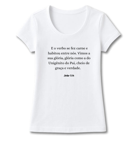 T-SHIRT FEMININA JOÃO 1:14