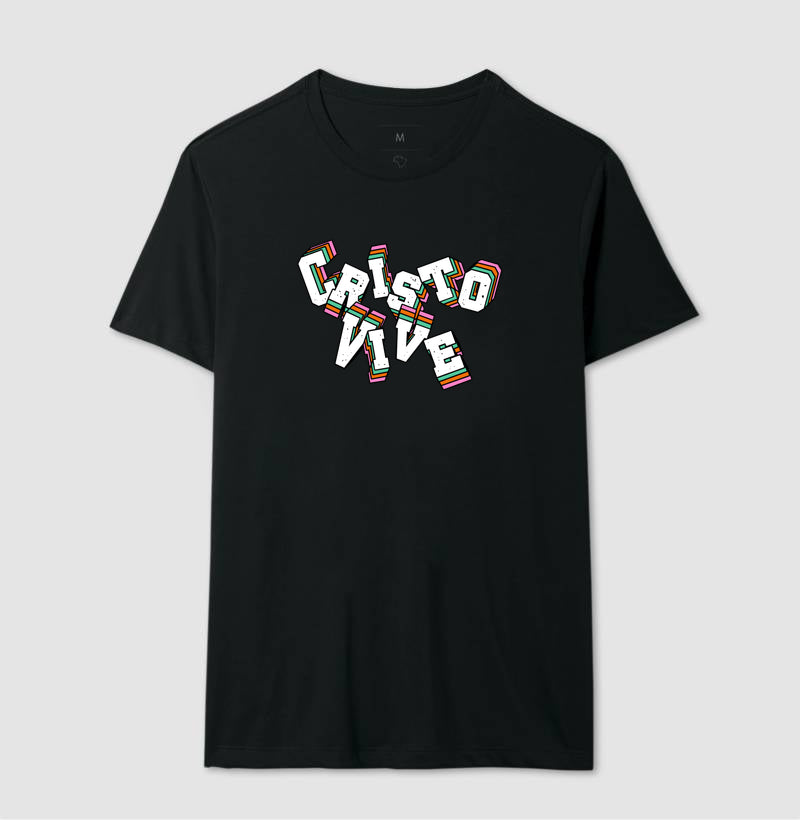 CAMISETA LETRAS CRISTO VIVE