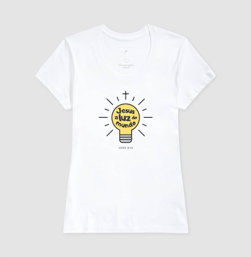 T-SHIRT FEMININA JESUS LUZ DO MUNDO