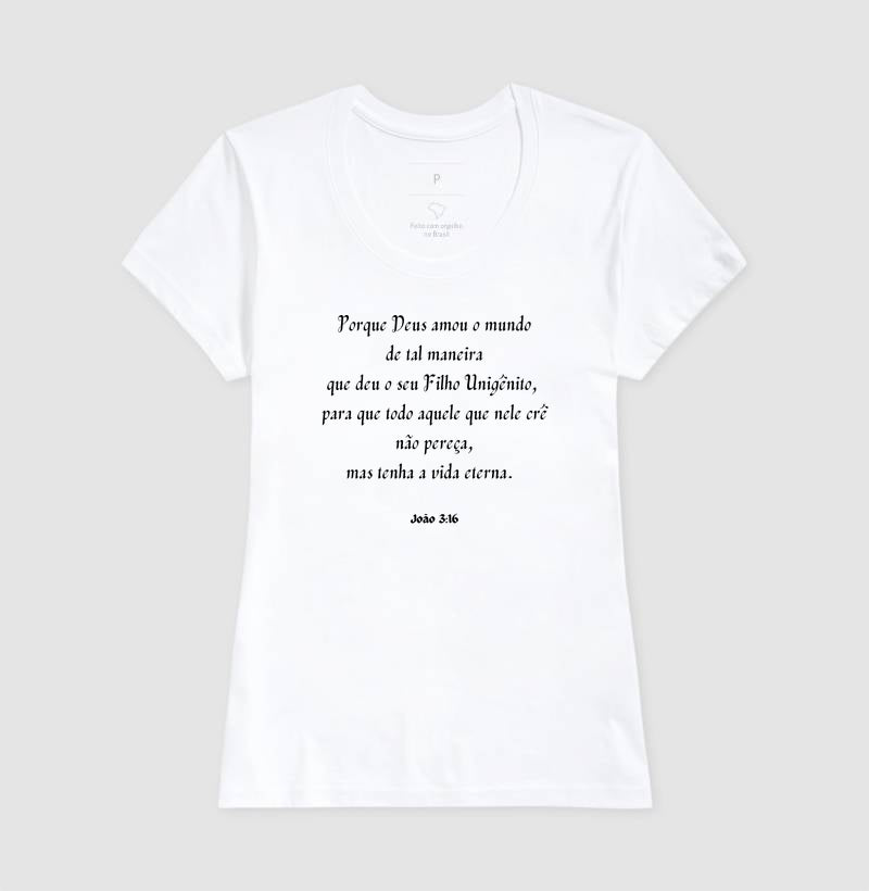 T-SHIRT FEMININA JOÃO 3:16
