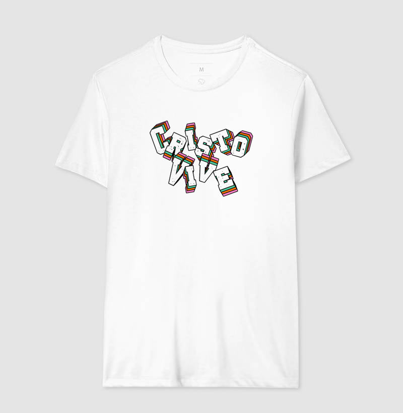 CAMISETA LETRAS CRISTO VIVE