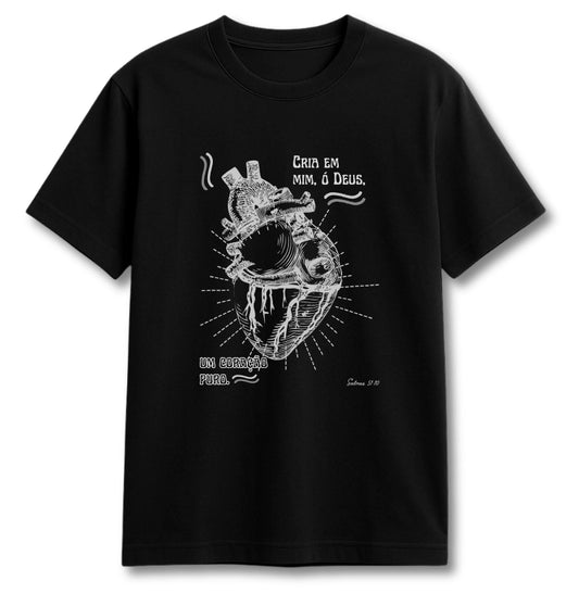 CAMISETA CRIA EM MIM UM CORAÇÃO PURO