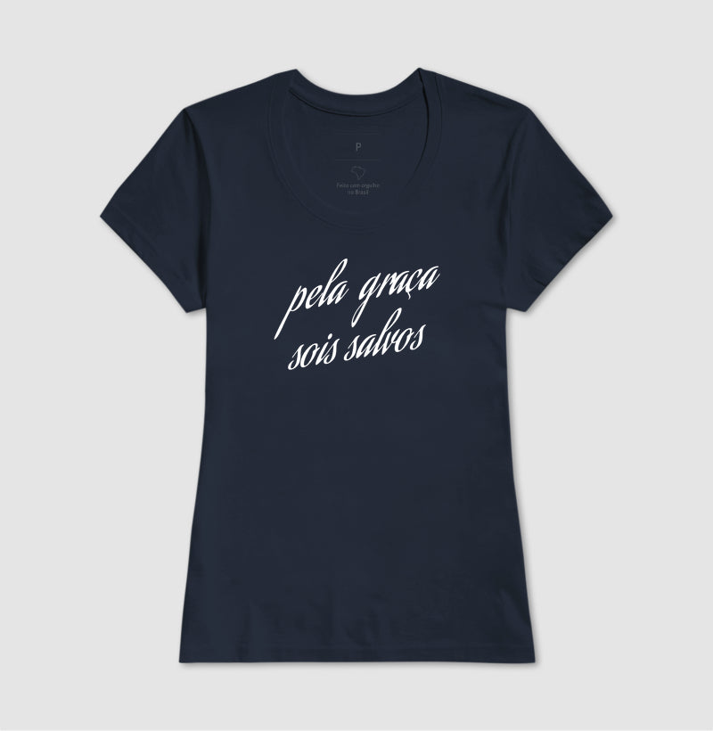 T-SHIRT FEMININA PELA GRAÇA SOIS SALVOS