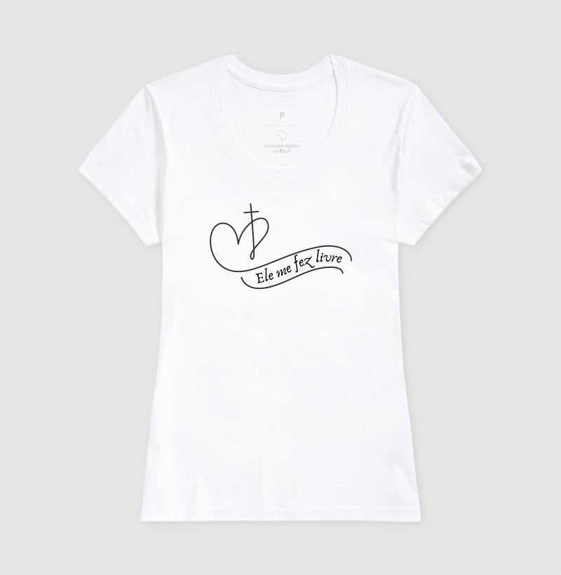 T-SHIRT FEMININA ELE ME FEZ LIVRE