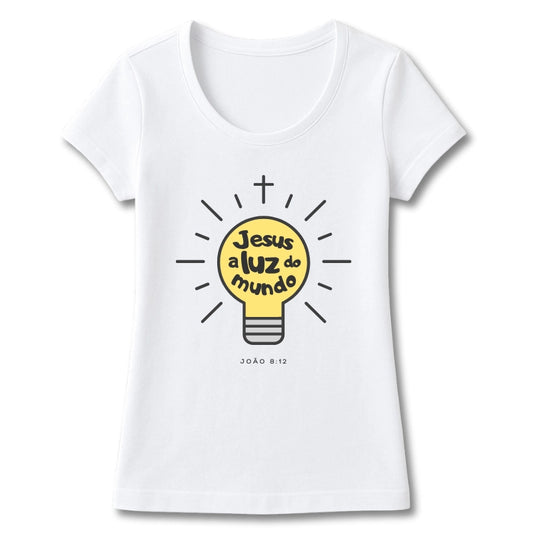 T-SHIRT FEMININA JESUS LUZ DO MUNDO