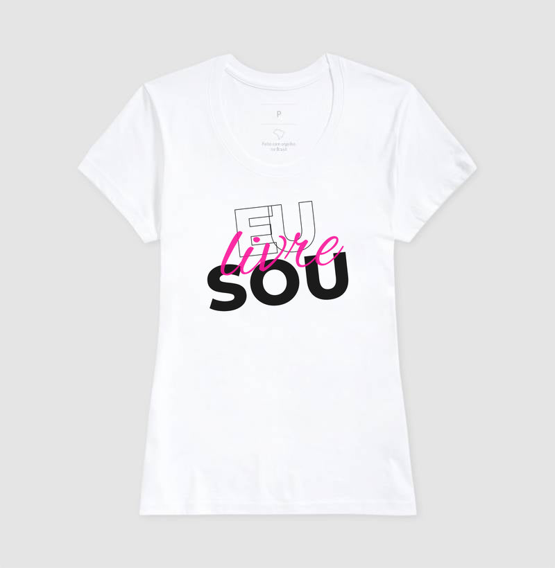 T-SHIRT FEMININA EU SOU LIVRE