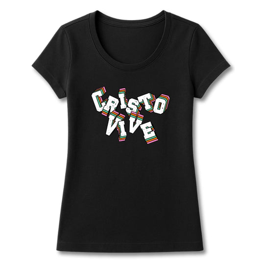 T-SHIRT FEMININA CRISTO VIVE - LETRAS