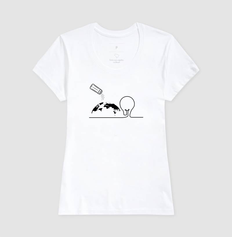 T-SHIRT FEMININA SAL DA TERRA LUZ DO MUNDO