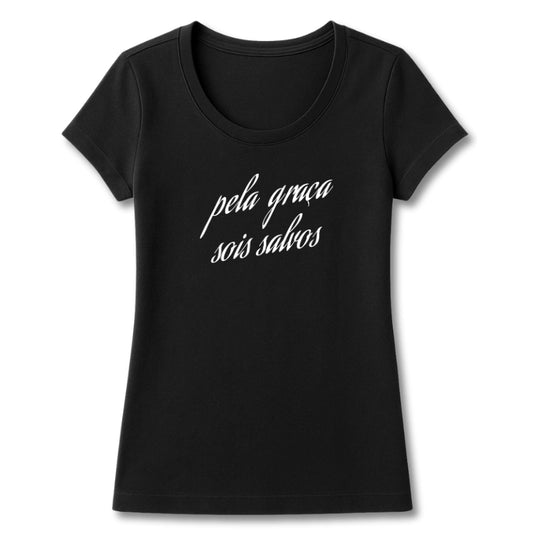 T-SHIRT FEMININA PELA GRAÇA SOIS SALVOS