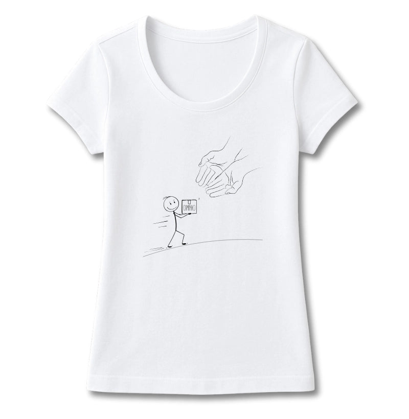 T-SHIRT FEMININA ENTREGA TEU CAMINHO